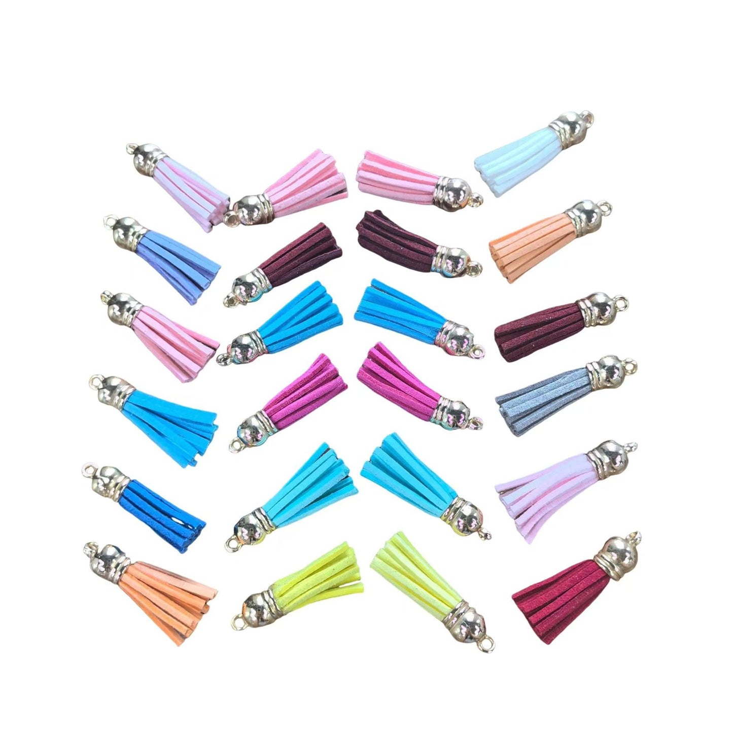 20 Piece Multicolor 1.5 Inch Tassel For Keychain Lanyard Car Charm