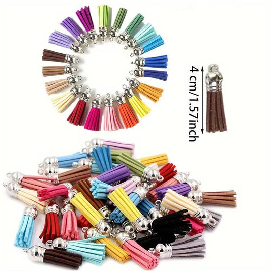 20 Piece Multicolor 1.5 Inch Tassel For Keychain Lanyard Car Charm